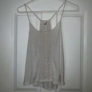 Off-white tank top with lace detail